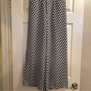 Black and white checkered high waisted pants